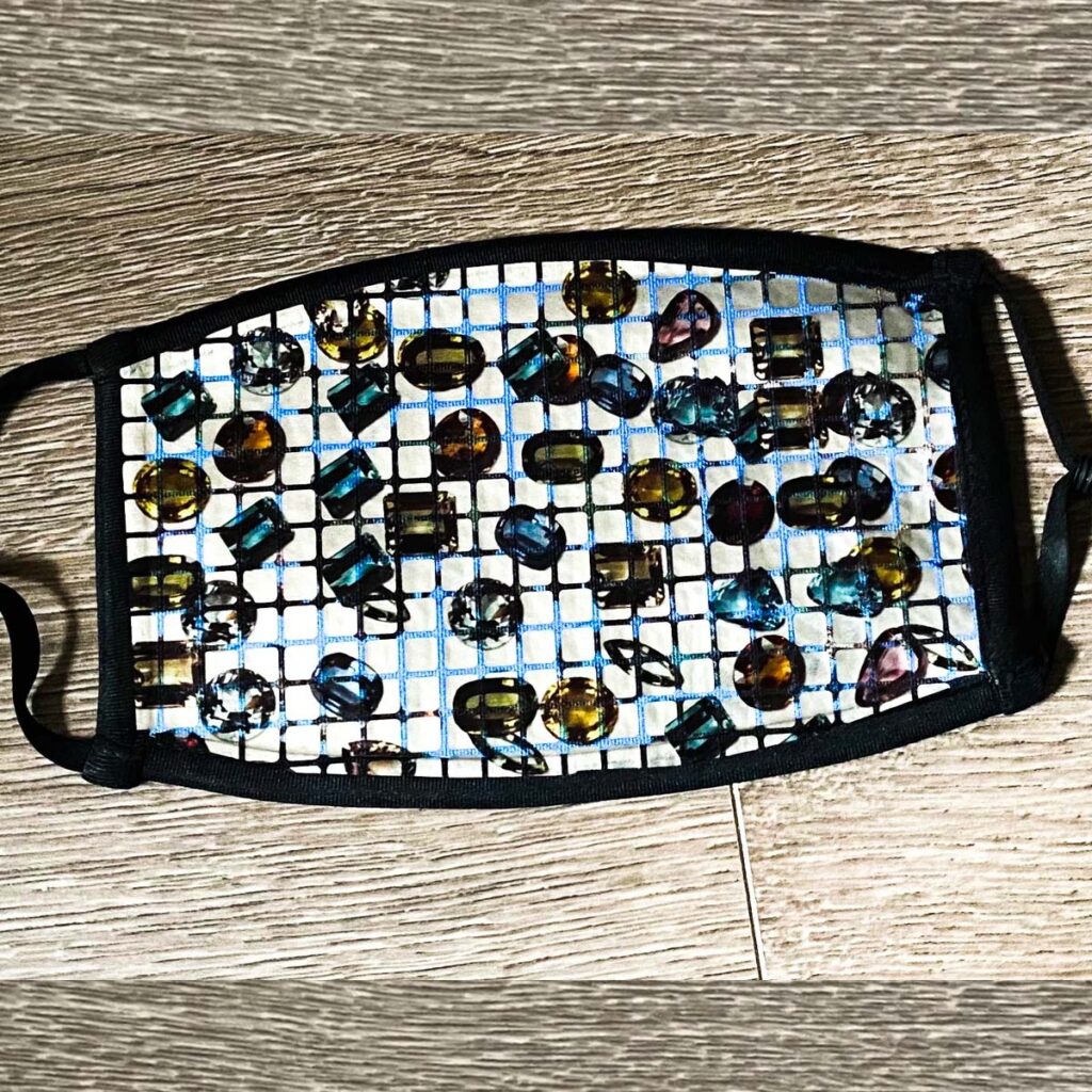 Shiny Holographic Jewel Face Mask Firecracker Art by Denise