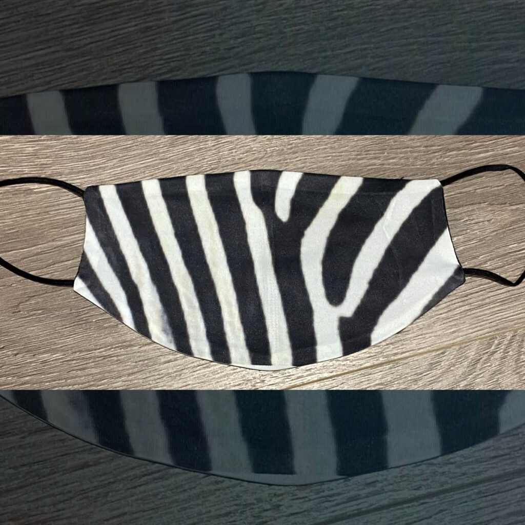 Zebra Face Mask Firecracker Art by Denise Face Masks
